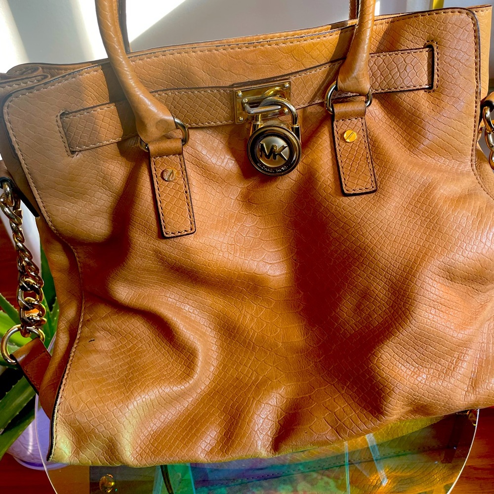 Michael Kors suede embossed Hamilton tote